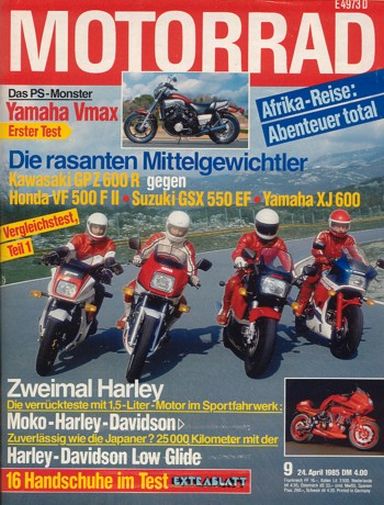 09_98.jpg MOTORRAD 9/1985 – Test Yamaha Vmax; Dauertest Harley-Davidson FXRC Low Glide