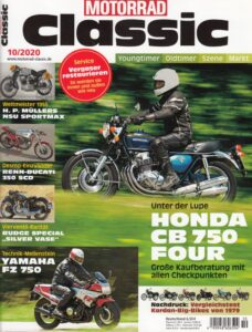 Titelseite: Motorrad Classic 10/2020 – Honda CB 750 Four, Yamaha FZ 750, Suzuki RG 500