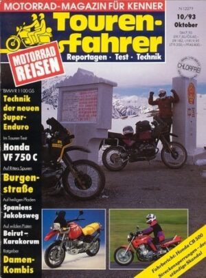 Tourenfahrer 10/1993 – Honda VF 750 C mit 65 kW (88 PS) im Reise-Test, BMW R 1100 GS mit 59 kW (80 PS) Vorstellung