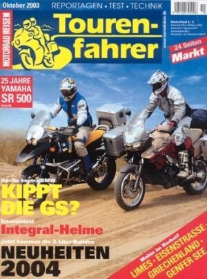 Tourenfahrer 10/2003 – Aprilia ETV 1000 Caponord Rally Raid mit 72 kW (98 PS) im Vergleichstest