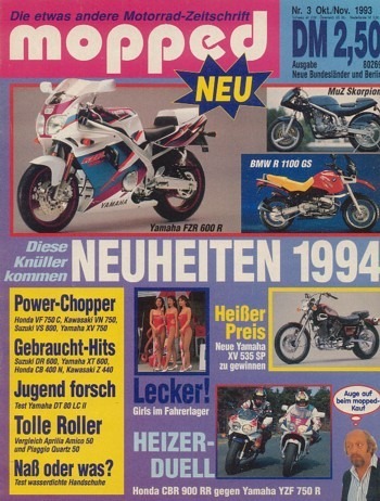 mopped 3/1993 – Kawasaki VN 750 mit 44 kW (60 PS) im Vergleich, Yamaha XV 750 Virago mit 41 kW (55 PS) im Vergleich
