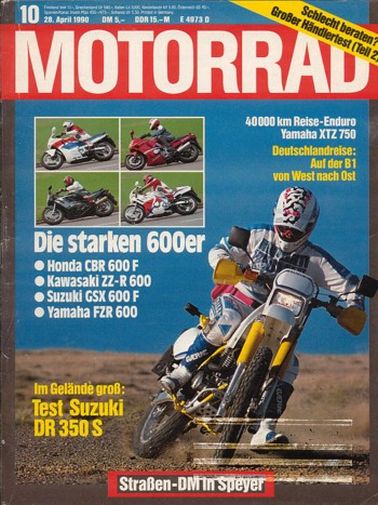 MOTORRAD 10/1990 – Imperia K 500 - 1935; Test Yamaha FZ 750 Genesis; Yamaha XTZ 750 Super Ténéré; Test Suzuki DR 350 S