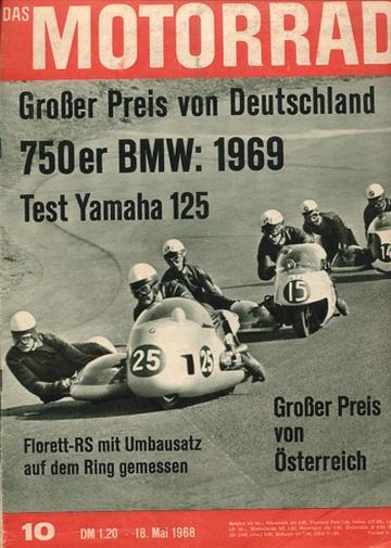 DAS MOTORRAD 10/1968 – Kreidler Florett RS; Test Yamaha 125 YAS-1; BMW R 50 / R 60 / R 69