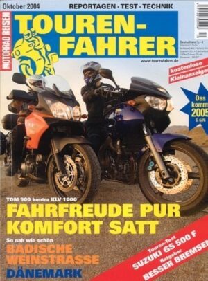 TOURENFAHRER 10/2004 – Kawasaki KLV 1000 mit 72 kW (98 PS) im Vergleichstest, Yamaha TDM 900 mit 63 kW (86 PS) im Vergleichstest
