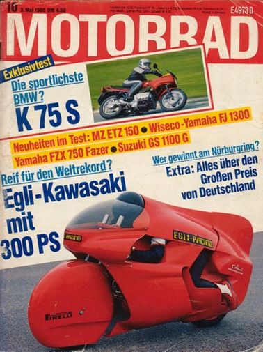 MOTORRAD 10/1986 – Test BMW K 75 S; MZ ETZ 150; Kawasaki Voyager XII