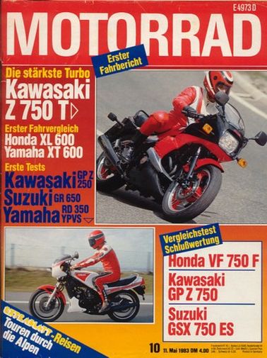 MOTORRAD 10/1983 – Test Kawasaki Z 750 Turbo mit 74 kW (100 PS) im Test; Test Yamaha RD 350 LC mit 43 kW (58 PS) Test & Technik