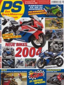 Titelseite: PS 10/2003 – Ducati 998 R, hier von CTM getunt, Suzuki GSX-R 1000, hier von Karthin getunt, Honda VTR 1000 SP-2, hier von Durbahn getunt