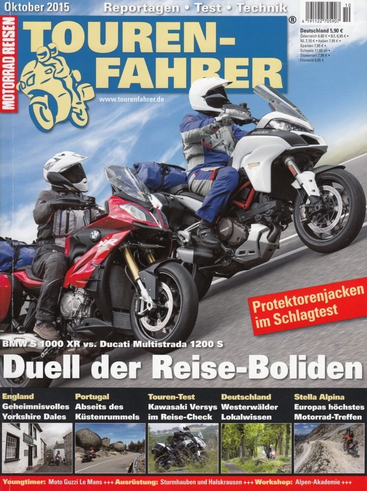 Titelbild: TOURENFAHRER 10/2015 – BMW S 1000 XR vs. Ducati Multistrada 1200 S