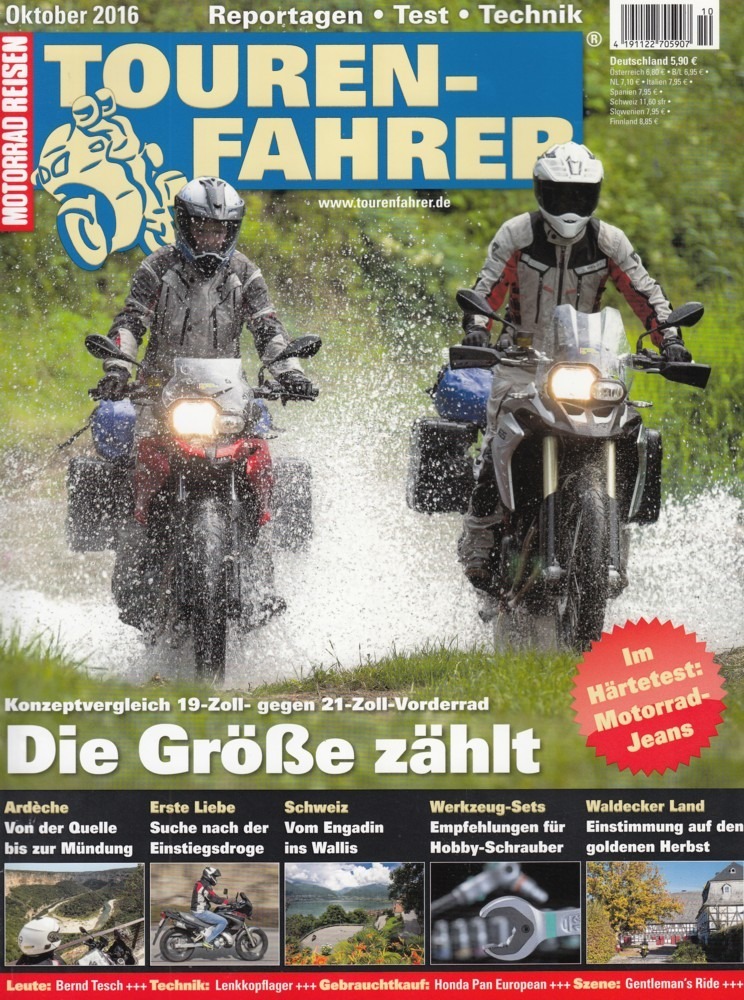 Titelbild: TOURENFAHRER 10/2016 – BMW F 800 GS vs. F 700 GS Konzeptvergleich