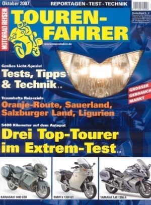 TOURENFAHRER 10/2007 – BMW K 1200 GT mit 112 kW (152 PS) im Vergleichstest, Kawasaki 1400 GTR mit 114 kW (155 PS) im Vergleichstest