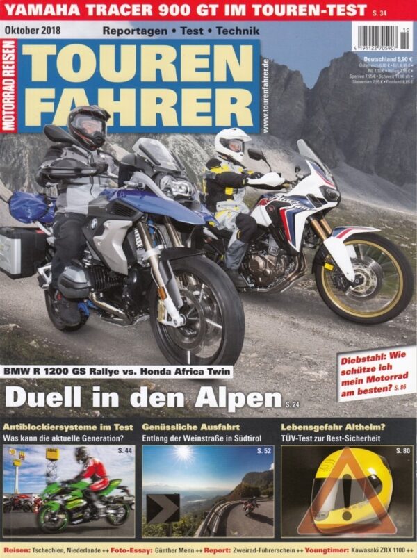 TOURENFAHRER 10/2018 – BMW R 1200 GS Rallye vs. Honda Africa Twin