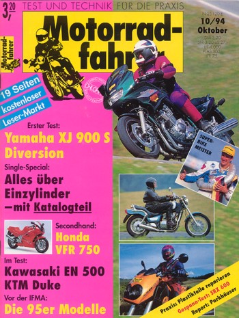 Motorradfahrer 10/1994 – Yamaha XJ 900 S Diversion; Kawasaki EN 500; KTM Duke; Honda VFR 750 F