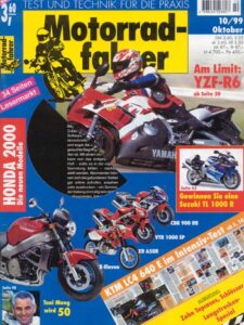 Titelseite: Motorradfahrer 10/1999 – Honda X-Eleven, LC4 640 Intensivtest, YZF-R6