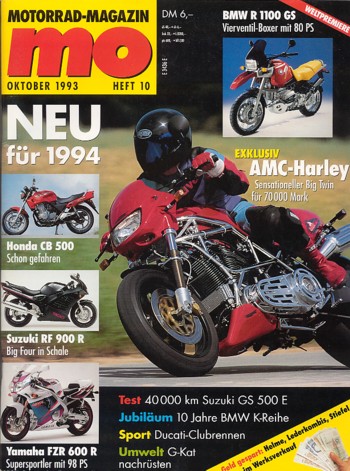 MO 10/1993 – Yamaha TDM 850 mit 57 kW (77 PS) im Vergleich; BMW R 100 GS Paris-Dakar mit 44 kW (60 PS) im Vergleich