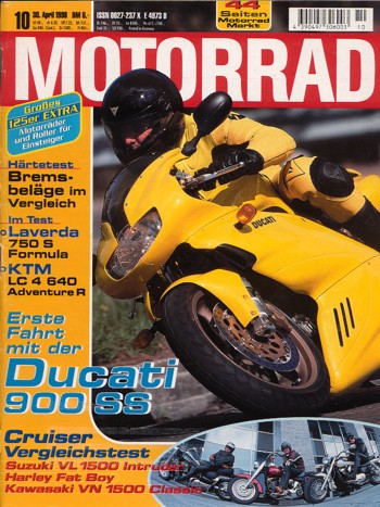 MOTORRAD 10/1998 – Harley-Davidson Fat Boy; Kawasaki VN 1500 Classic; Suzuki VL 1500 LC Intruder; Test Ducati 900 SS i.e.
