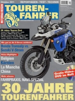 TOURENFAHRER 10/2011 – Suzuki V-Strom 650 mit 51 kW (69 PS) im Touren-Test, Honda Transalp mit 44 kW (60 PS) im Touren-Test
