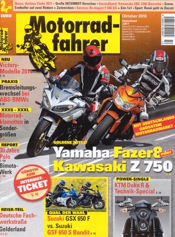 Motorradfahrer 10/2010 – Victory Cross Roads / Cross Country mit 65 kW (89 PS) Test & Technik