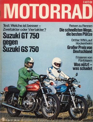 MOTORRAD 10/1977 – Suzuki GT 750; Suzuki GS 750; Honda CB 50 J; Hercules K 50 Ultra LC