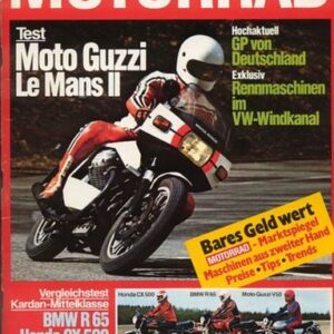 MOTORRAD 10/1979 – Honda CX 500; BMW R 65; Moto Guzzi V 50 II; Test Moto Guzzi 850 Le Mans II
