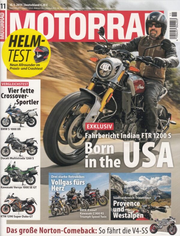 MOTORRAD 11/2019 – Indian FTR 1200 S, BMW S 1000 XR, Ducati Multistrada 1260 S