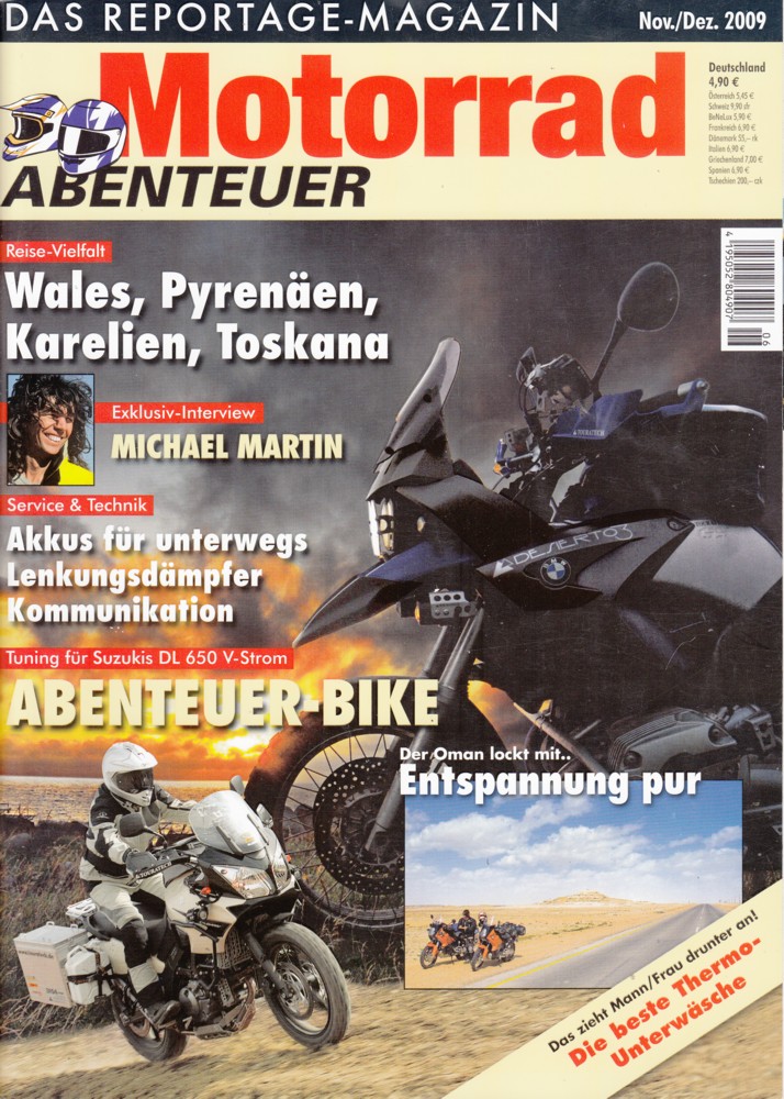 Titelbild: Motorrad Abenteuer 11/12 2009 – Test Triumph Tiger 1050