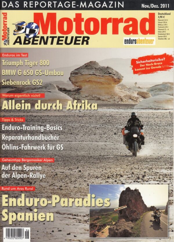 11-12_12.jpg Motorrad ABENTEUER 11/12 2011 – BMW R 80 GS, hier getunt von Siebenrock als GS2; Test Triumph Tiger 800; BMW G 650 GS, hier ein Touratech-Umbau