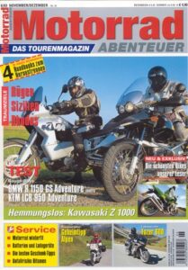 Titelseite: Motorrad ABENTEUER 39 2003 – BMW R 1150 GS Adventure; KTM 950 Adventure; Test Yamaha FZ6 Fazer; Test BMW R 1200 C Montauk
