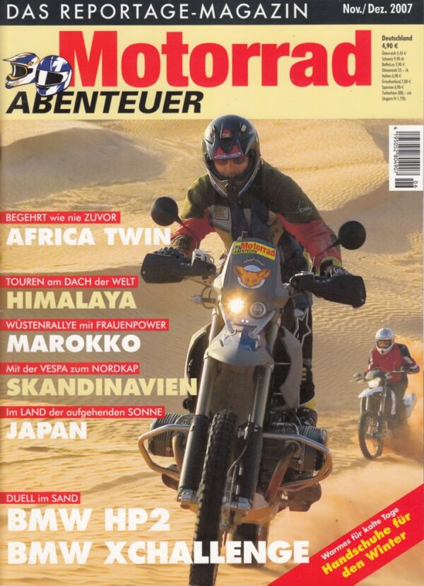Motorrad ABENTEUER 11/12 2007 – BMW HP2; BMW G 650 Xchallenge; Honda XRV 650 Africa Twin, ab Modell 1988, gebraucht kaufen