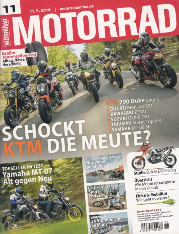 MOTORRAD 11/2018 – KTM 790 Duke, Ducati Monster 821, Kawasaki Z 900