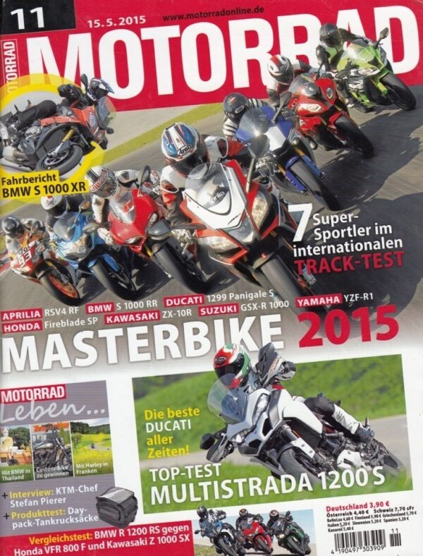 11 MOTORRAD 11/2015 – Masterbike 2015, BMW S 1000 XR, Ducati 1299 Panigale S, Top-Test Ducati Multistrada 1200 S