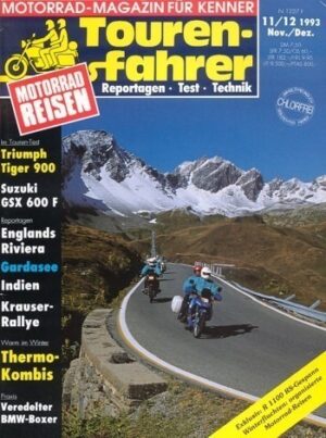 Tourenfahrer 11/12 1993 – Triumph Tiger 900 mit 62,5 kW (85 PS) im Reise-Test, Suzuki GSX 600 F mit 25 kW (34 PS) im Reise-Test
