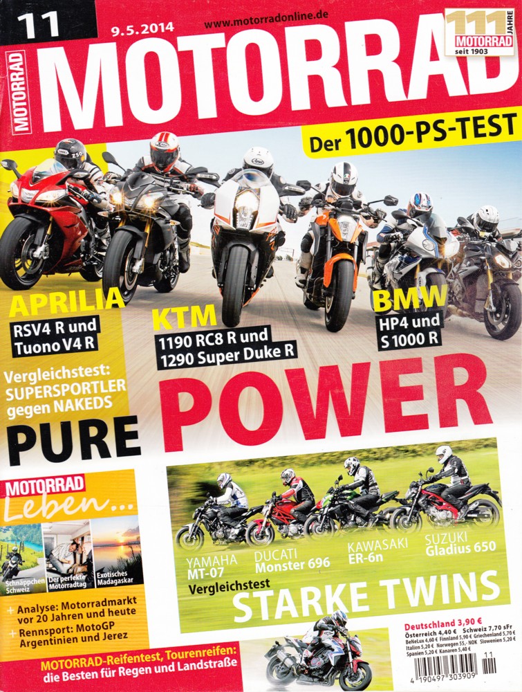 Titelbild: MOTORRAD 11/2014 – Yamaha MT-07 im Vergleich; Gebrauchtberatung Kawasaki ZRX 1200/R/S