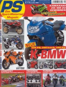 Titelseite: PS 11/2003 – Aprilia RSV Mille R mit 92 kW (125 PS) im Vergleichstest, Aprilia RSV 1000 R Factory mit 102 kW (139 PS) im Vergleichstest