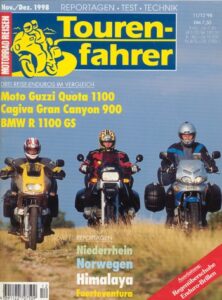 Titelseite: Tourenfahrer 11/12 1998 – BMW R 1100 GS vs. Gran Canyon vs. Quota