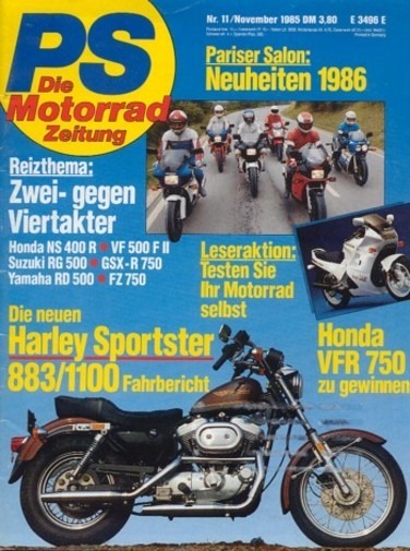 PS 11/1985 – Honda NS 400 R mit 53 kW (72 PS) im Vergleichstest, Honda VF 500 F 2 mit 52 kW (71 PS) im Vergleichstest
