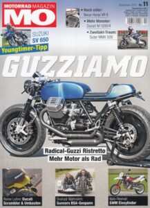 Titelseite: MO 11/2015 –Test Ducati Monster 1200 R; Gebrauchtkauf-Tipps Suzuki SV 650