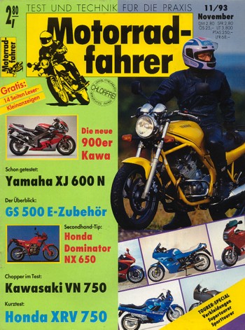 Motorradfahrer 11/1993 – Yamaha XJ 600 N; Kawasaki VN 750 Test