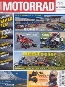 Titelseite: MOTORRAD 11/2007 – Top-Test BMW HP2 Megamoto; Gebrauchtkauf BMW K 1200 S