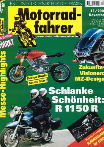 Motorradfahrer Heft 11/2000 – Kawasaki VN 1500 Drifter, Suzuki VL 1500 LC Intruder