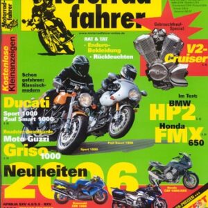 Motorradfahrer 11/2005 – Moto Guzzi Griso 1100; Ducati GT 1000; Test Honda FMX 650; Test Suzuki VL 125 LC Intruder