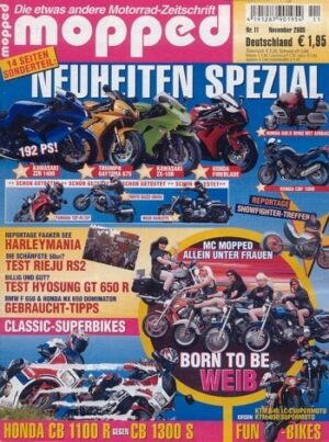 mopped 11/2005 – KTM LC4 640 Supermoto mit 40 kW (54 PS) im Vergleichstest, Moto Guzzi Griso 1100 mit 65 kW (88 PS) Vorstellung als Neuheit 2006