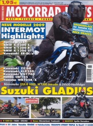 MOTORRAD NEWS 11/2008 – Yamaha Ténéré, 25 Jahre Modellgeschichte; Motorrad Tages-/Wochenendtour im Münsterland; Motorrad Tagestrip im Südlichen Sachsen-Anhalt