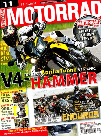 MOTORRAD 11/2011 – Top-Test Aprilia Tuono V4 R APRC; Gebrauchtkauf Suzuki DL 650 V-Strom