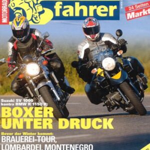 Tourenfahrer 11/2003 – BMW R 1150 R mit 62,5 kW (85 PS) im Vergleichstest, Suzuki SV 1000 mit 88 kW (120 PS) im Vergleichstest