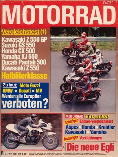 MOTORRAD 11/1981 – Ducati Pantah 500 mit 37 kW (50 PS) im Vergleichstest; Honda CX 500 mit 37 kW (50 PS) im Vergleichstest