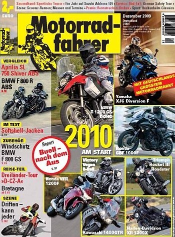 Motorradfahrer 12/2009 – BMW F 800 R vs. Aprilia SL 750 Shiver