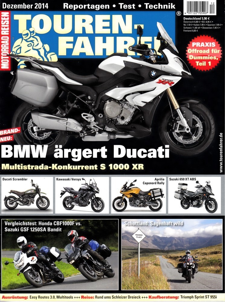 Titelbild: TOURENFAHRER 12/2014 – Honda CBF 1000 F vs. Suzuki Bandit 1250 SA