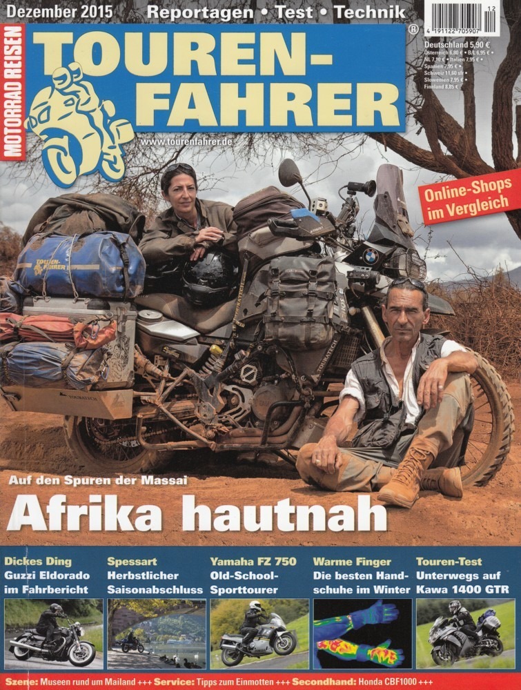 TOURENFAHRER 12/2015 – Kawasaki 1400 GTR mit 114 kW (155 PS) im Touren-Test, Yamaha FZ 750, die alte Dame