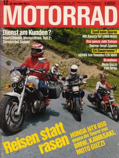 MOTORRAD 12/1988 – BMW R 80; Honda NTV 650 Revere; Kawasaki GT 550; Moto Guzzi Mille GT