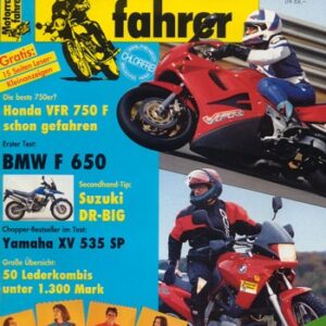 Motorradfahrer 12/1993 – Honda VFR 750 F; Test BMW F 650; Test Yamaha XV 535 SP Virago; Suzuki DR Big 800 S, aus 2. Hand kaufen